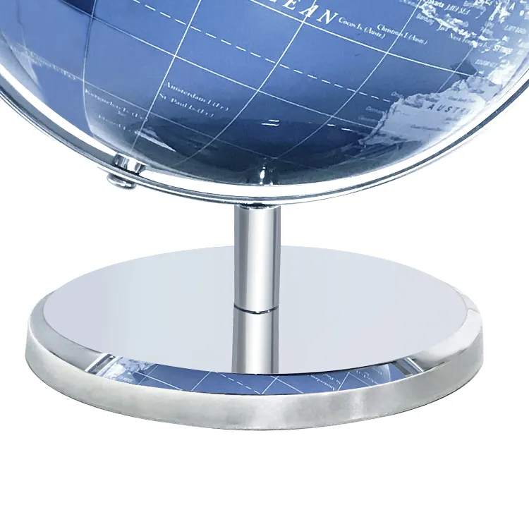 20cm Artistic Globe with a Blue Metallic Finish detail view 3